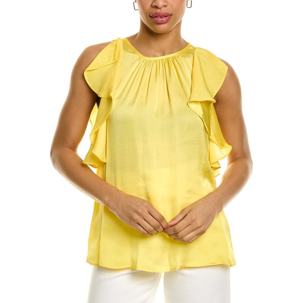 Vince Camuto Blouse Ruffle Flutter Small Flutter Sleeve Lightweight